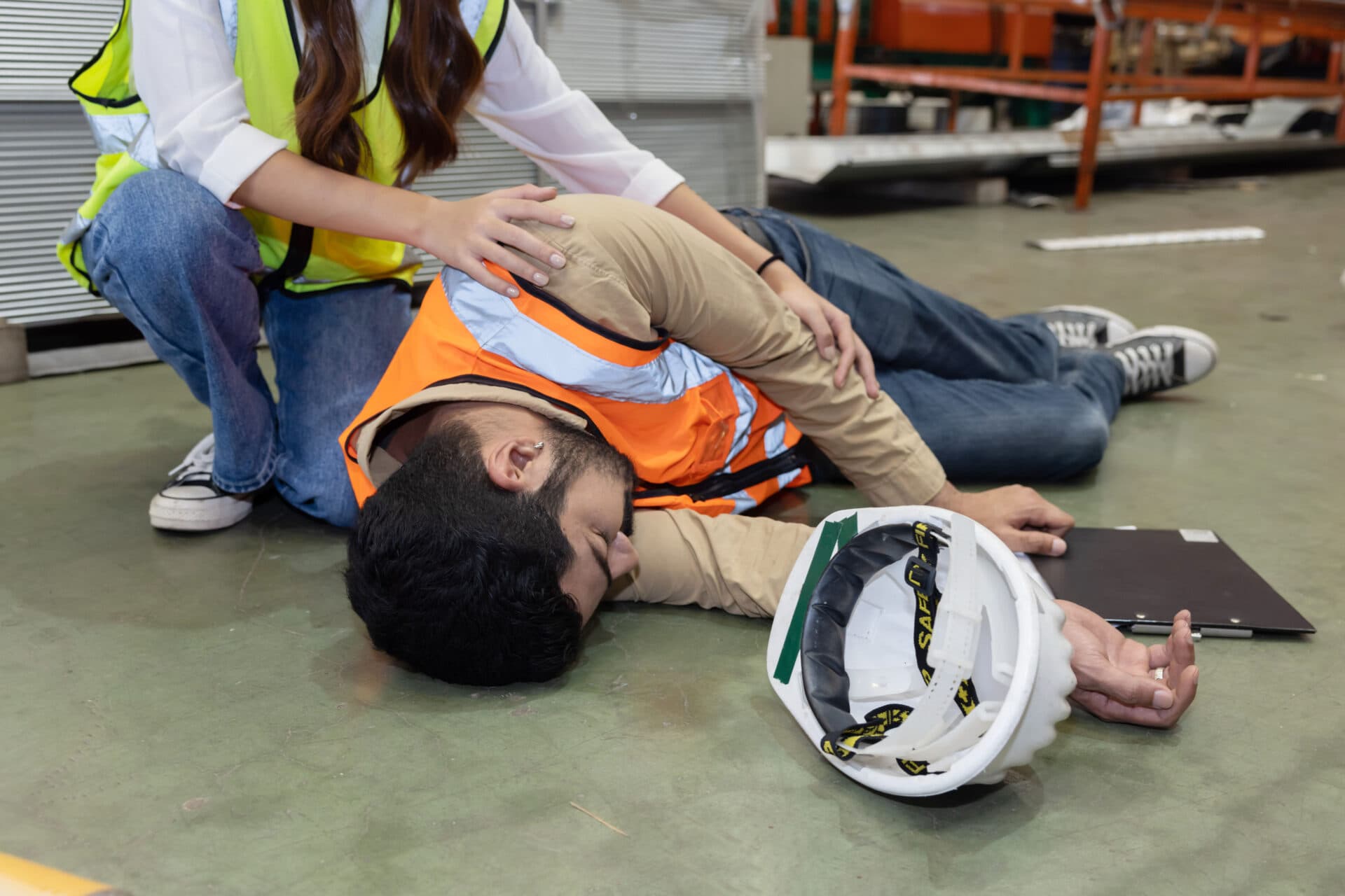 First Aid CPR AED training session